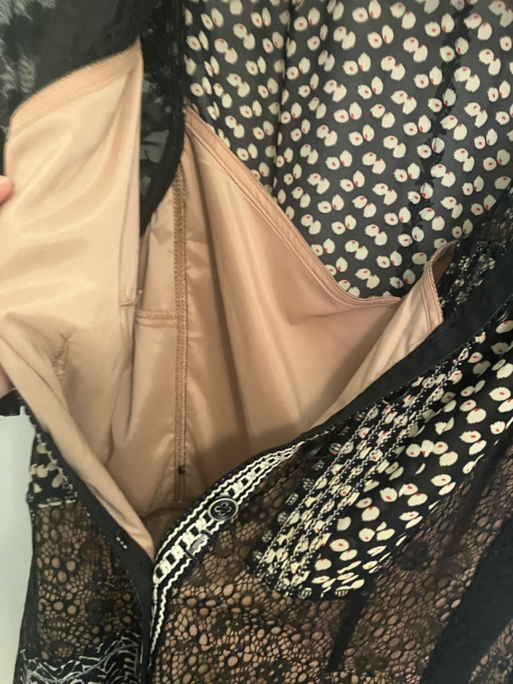 Anthropology Beguile by Byron Lars Black Lace slip dress with nude lining - Picture 7 of 8